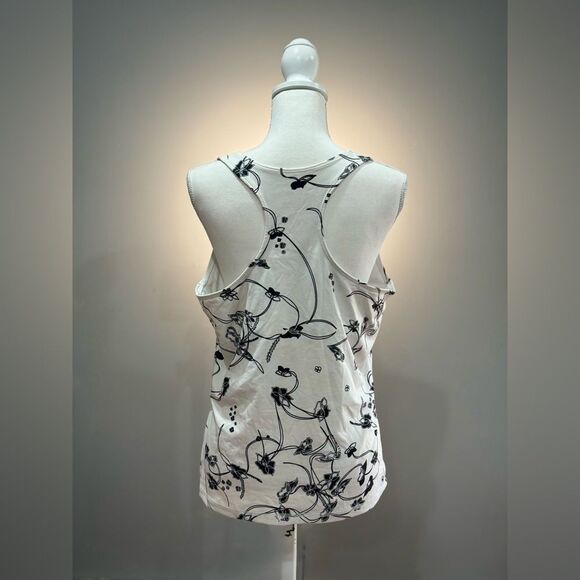 White Lady Foot Locker Floral Racerback Athletic Tank Size XL EUC - Picture 2 of 5